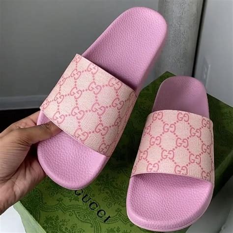 rose gucci slides|pink Gucci slides farfetch.